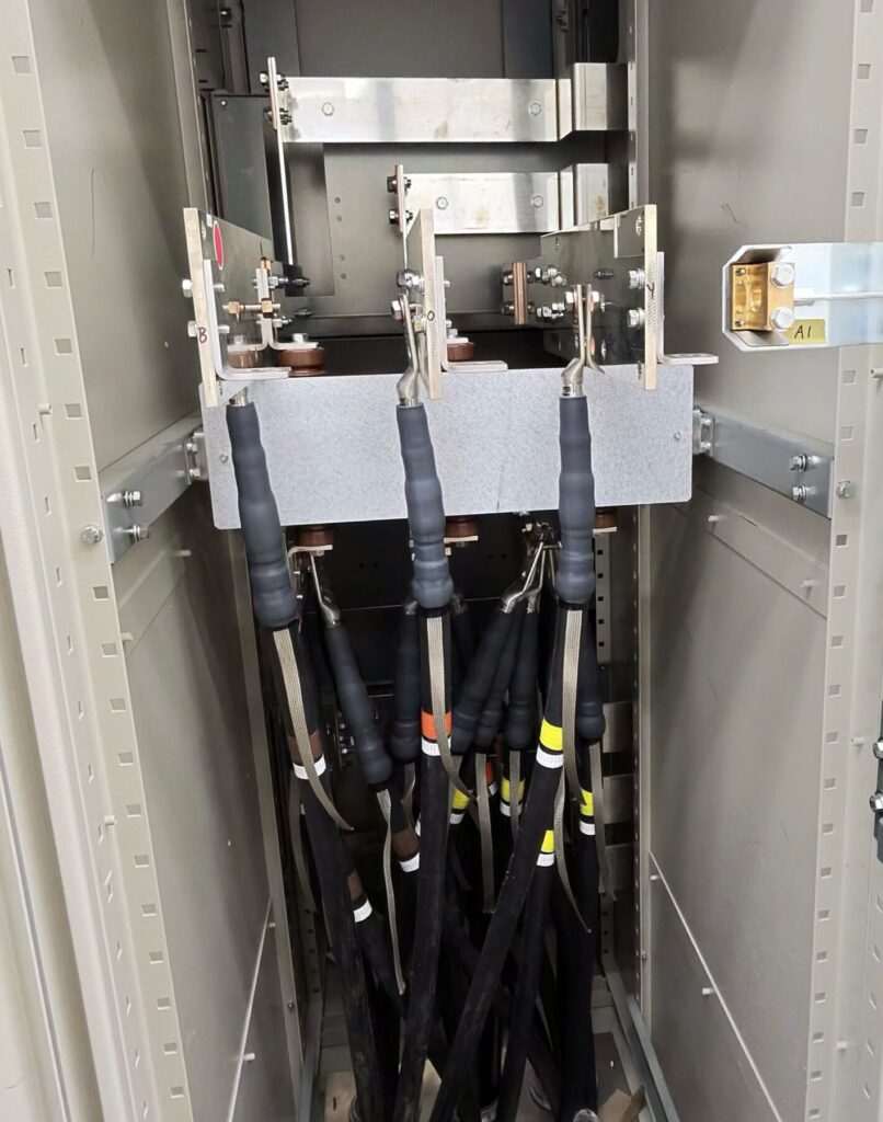 Completed medium voltage cable termination